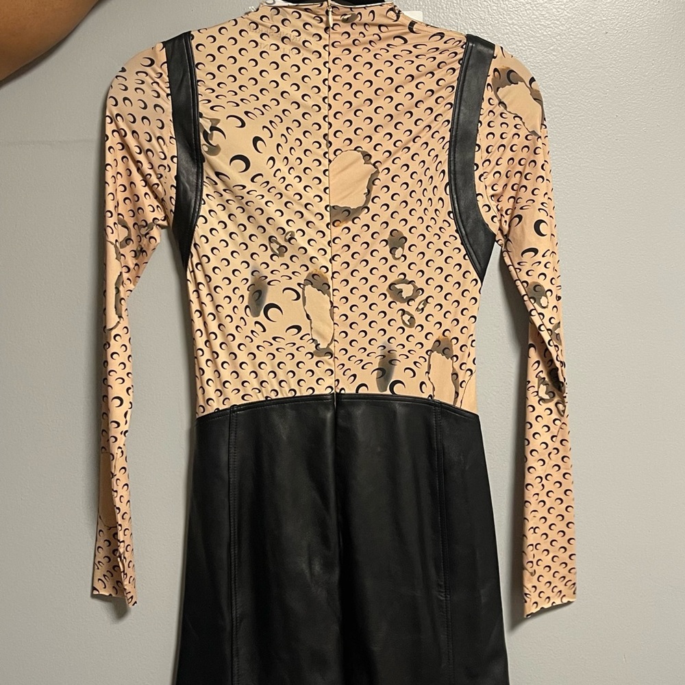 MARINE SERRE REGENERATED LEATHER HYBRID STRETCH DRESS - Picture 6 of 8